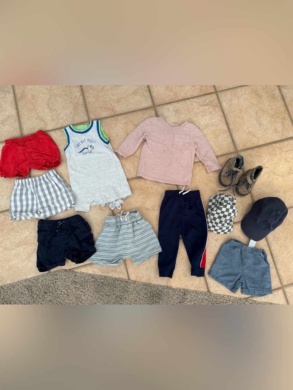 Bundle Of 12 Month Baby Boy Clothes Shorts Hats Shoes Outfit